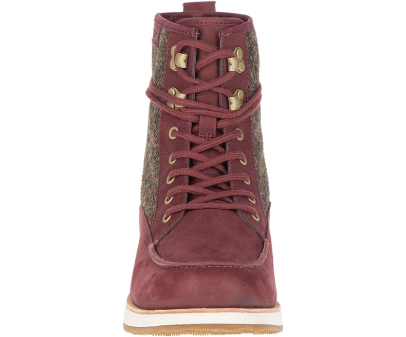 Merrell Roam Mid Fritidssko Dame Mørke Rød Olivengrønne | 40977W-1CD