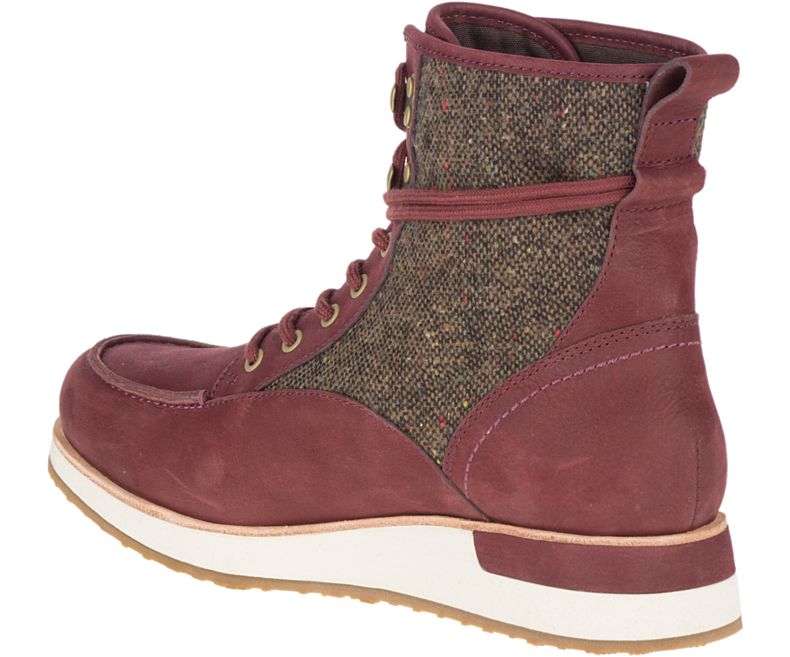 Merrell Roam Mid Fritidssko Dame Mørke Rød Olivengrønne | 40977W-1CD