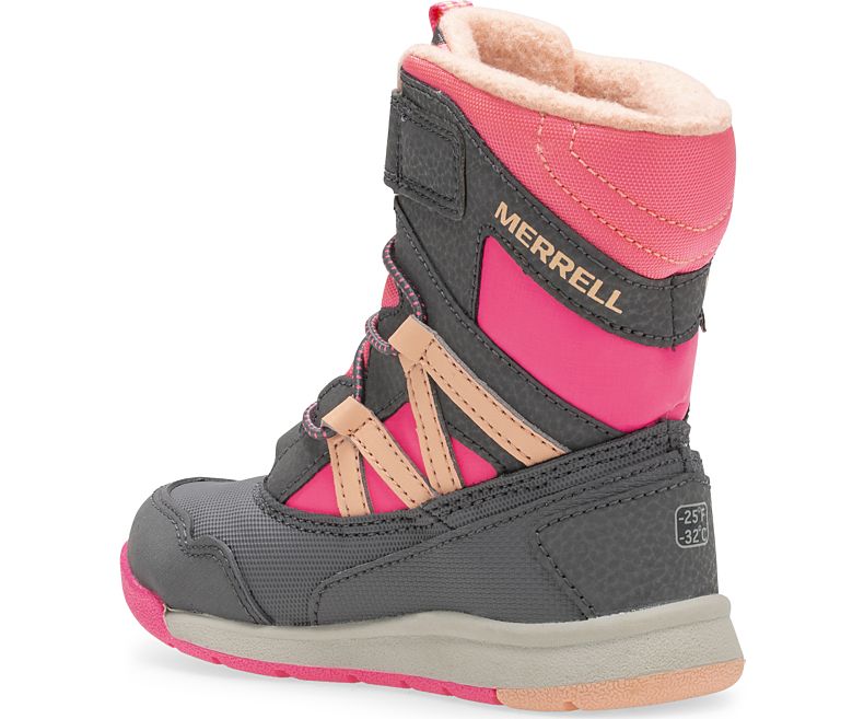 Merrell Snow Crush Jr. Vanntette Boot Vinterstøvler Barn Grå Korall | 41014B-1SA