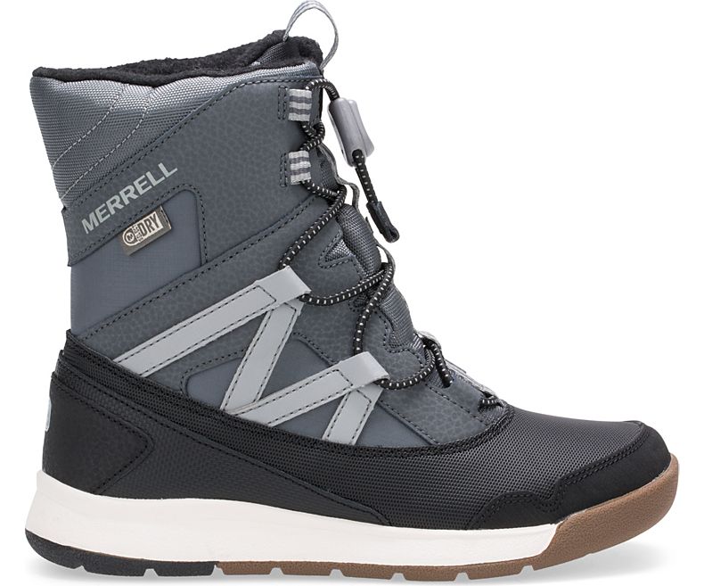 Merrell Snow Crush Vanntette Boot Vinterstøvler Barn Grå Svarte | 35017K-1SG