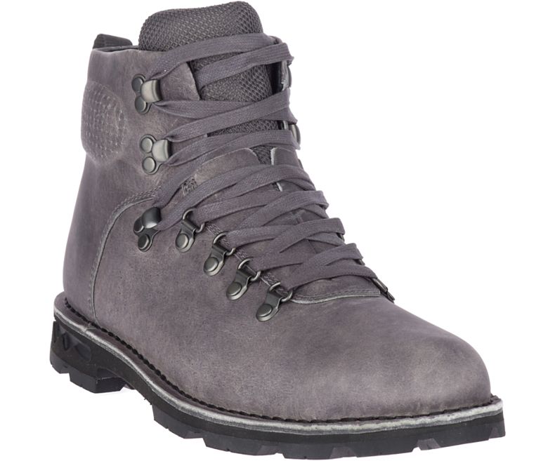 Merrell Sugarbush Braden Mid Lær Vanntette Støvler Herre Mørke Grå | 38905M-2BA