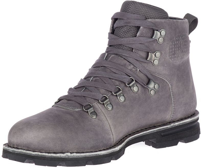 Merrell Sugarbush Braden Mid Lær Vanntette Støvler Herre Mørke Grå | 38905M-2BA