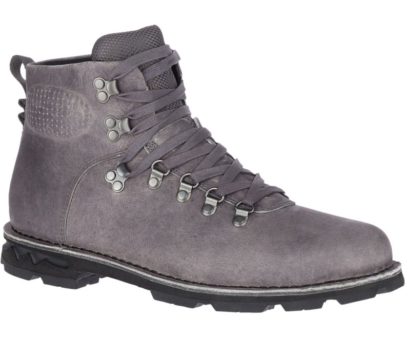 Merrell Sugarbush Braden Mid Lær Vanntette Støvler Herre Mørke Grå | 38905M-2BA