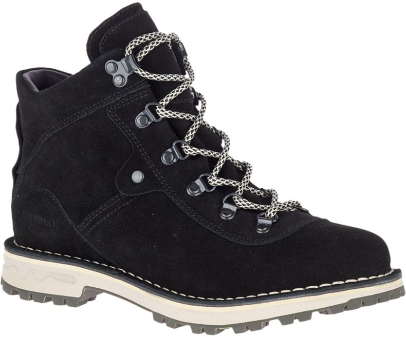 Merrell Sugarbush Vanntette Semsket Skinn Støvler Dame Svarte | 40973W-1BB