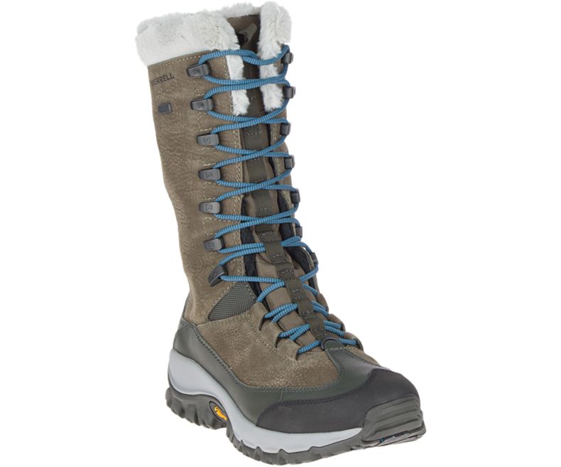 Merrell Thermo Rhea Høye Vanntette Vanntette Sko Dame Olivengrønne | 41496W-1WA