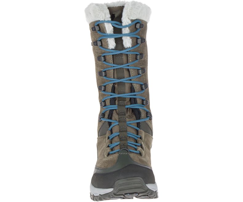 Merrell Thermo Rhea Høye Vanntette Vanntette Sko Dame Olivengrønne | 41496W-1WA