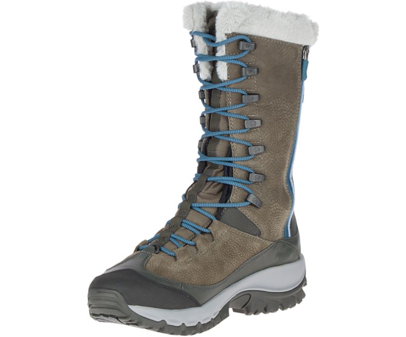 Merrell Thermo Rhea Høye Vanntette Vanntette Sko Dame Olivengrønne | 41496W-1WA