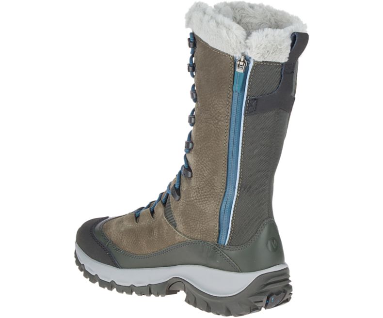Merrell Thermo Rhea Høye Vanntette Vanntette Sko Dame Olivengrønne | 41496W-1WA