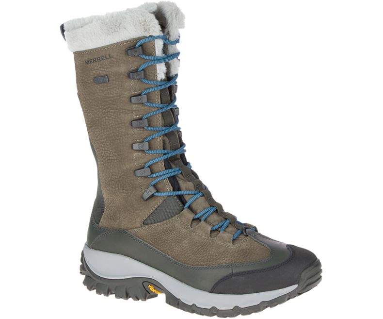 Merrell Thermo Rhea Høye Vanntette Vanntette Sko Dame Olivengrønne | 41496W-1WA
