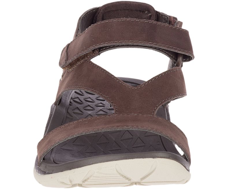 Merrell Trailway Backstrap Lær Sandaler Dame Brune | 36403W-1SB