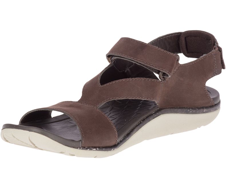 Merrell Trailway Backstrap Lær Sandaler Dame Brune | 36403W-1SB
