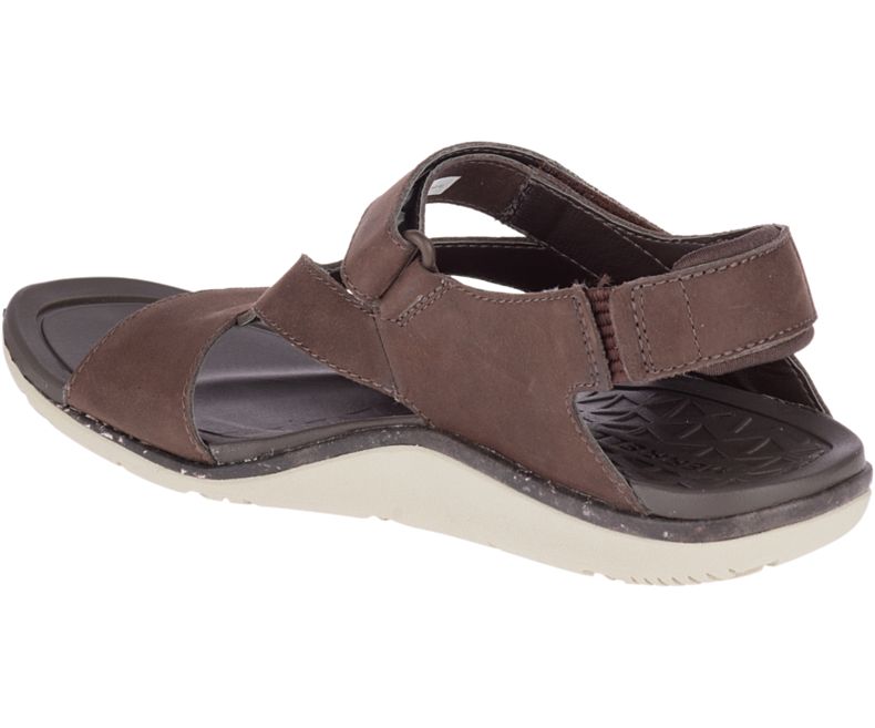Merrell Trailway Backstrap Lær Sandaler Dame Brune | 36403W-1SB