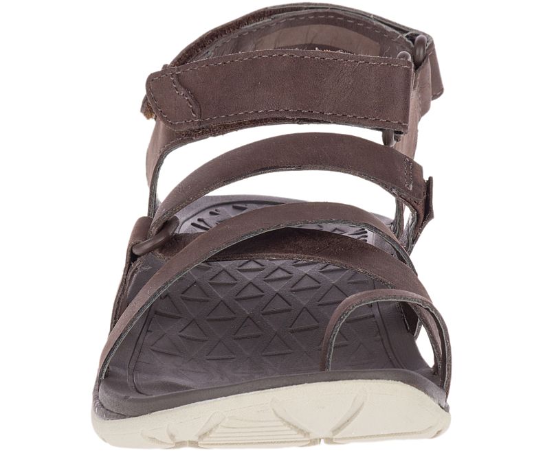 Merrell Trailway Wrap Lær Sandaler Dame Brune | 36404W-1SA