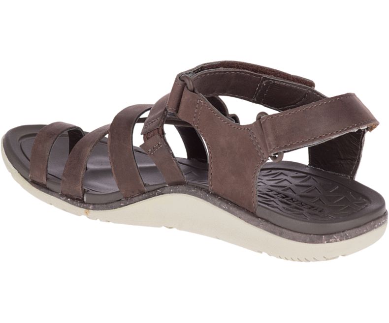 Merrell Trailway Wrap Lær Sandaler Dame Brune | 36404W-1SA