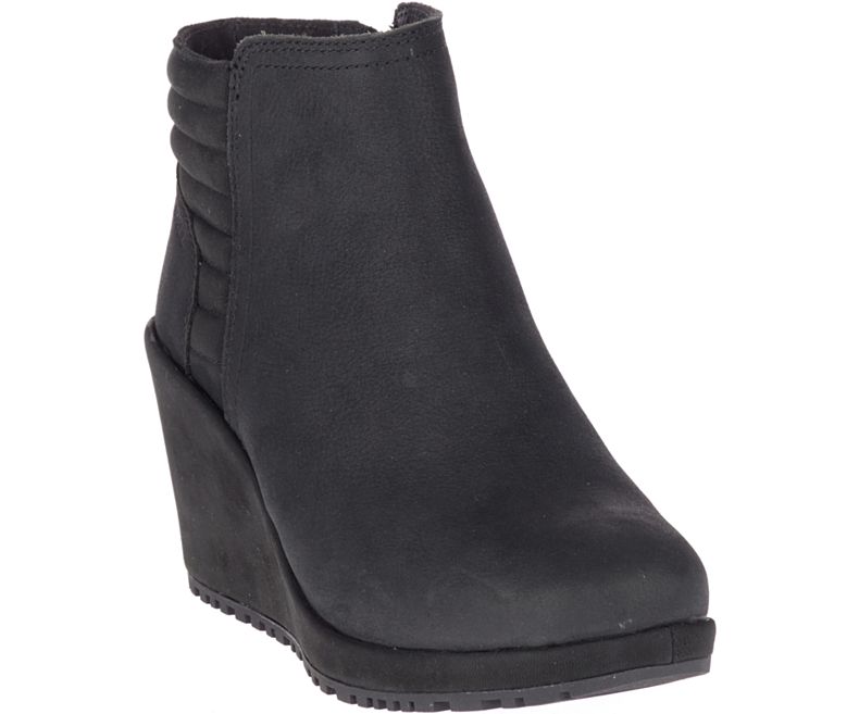 Merrell Tremblant Wedge Bluff Vanntette Støvler Dame Svarte | 40979W-1BB