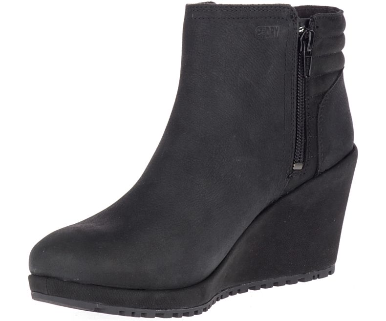 Merrell Tremblant Wedge Bluff Vanntette Støvler Dame Svarte | 40979W-1BB