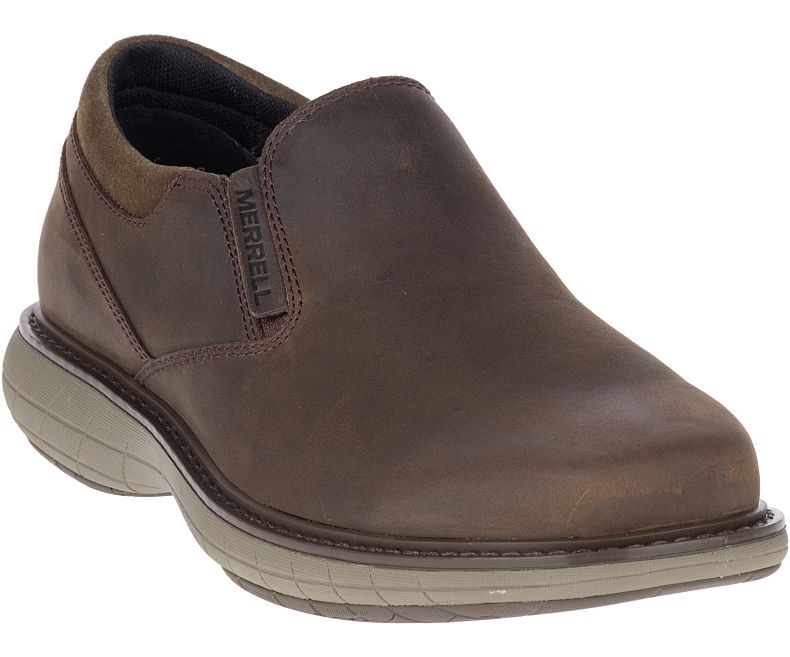 Merrell World Vue Moc Brede Bredde Tresko Herre Svarte | 30969M-2CB
