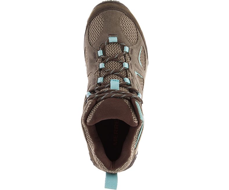 Merrell Yokota 2 Mid Vanntette Gåsko Dame Brune Lyse Blå | 35411W-1WB