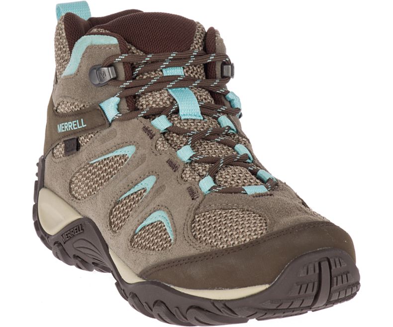 Merrell Yokota 2 Mid Vanntette Gåsko Dame Brune Lyse Blå | 35411W-1WB