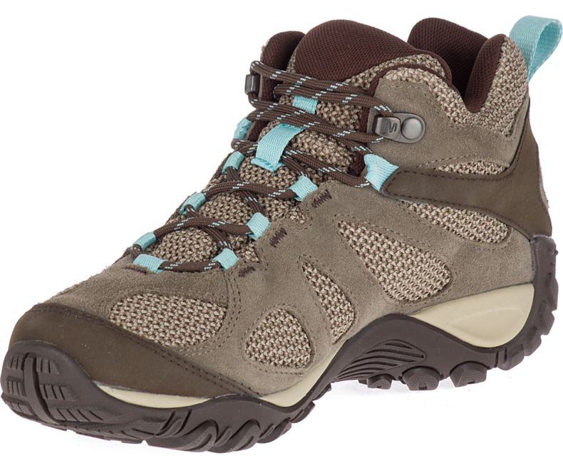 Merrell Yokota 2 Mid Vanntette Gåsko Dame Brune Lyse Blå | 35411W-1WB