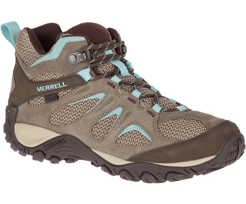 Merrell Yokota 2 Mid Vanntette Gåsko Dame Brune Lyse Blå | 35411W-1WB